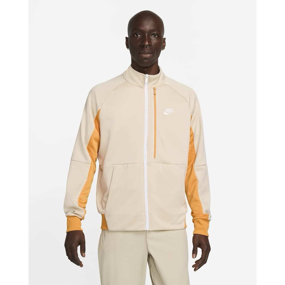 Nike Tech M98 Zipper Jacket In Orange/Beige/White Size Small